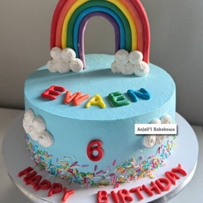 Rainbow themed cake