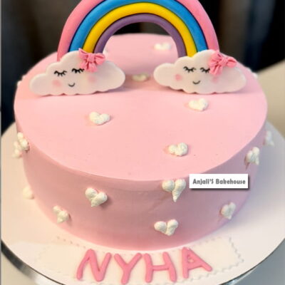 Rainbow themed cake