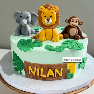 First Birthday Cake – Jungle Animal Theme