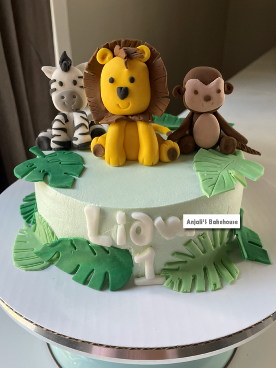 First Birthday Cake – Jungle Animal Theme
