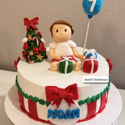 First Birthday Cake – Christmas Theme