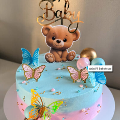 Pink and blue Gender Reveal Cake