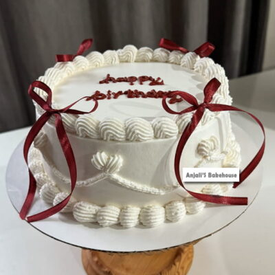 red bow cake-vintange cake