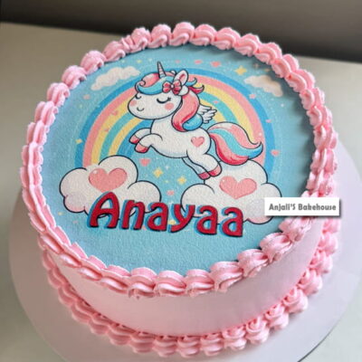 Unicorn print cake